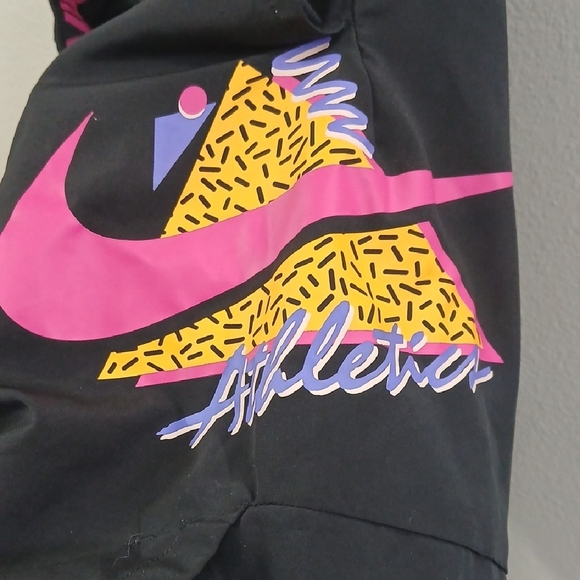 Nike Black Shorts with Pink and Yellow Graphic - Picture 2 of 6